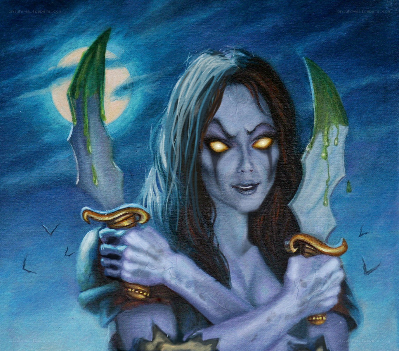 Undead woman with daggers