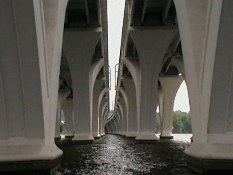 under a bridge structure