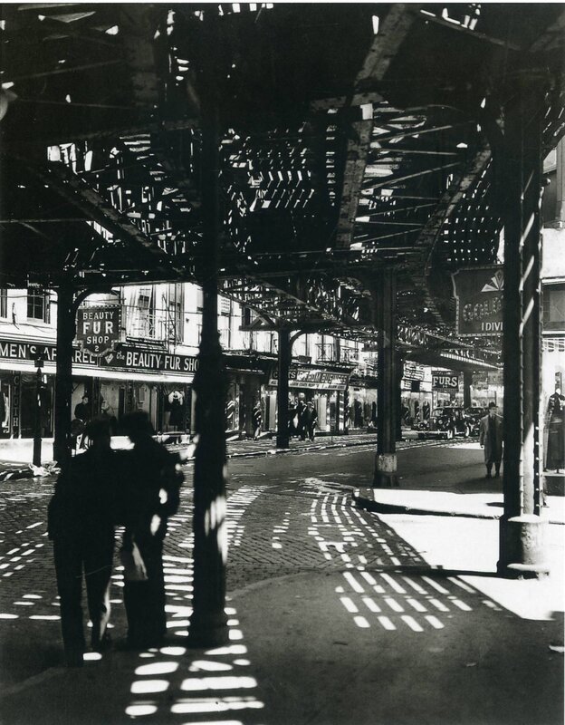Under elevated train tracks