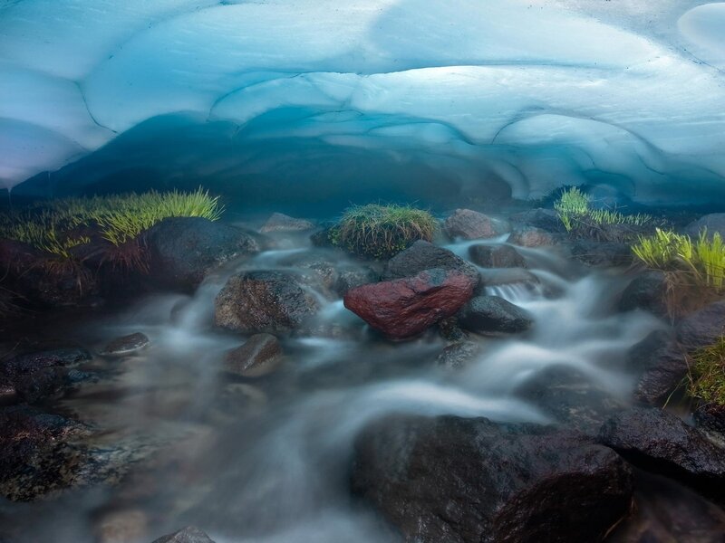 Under ice cave stream