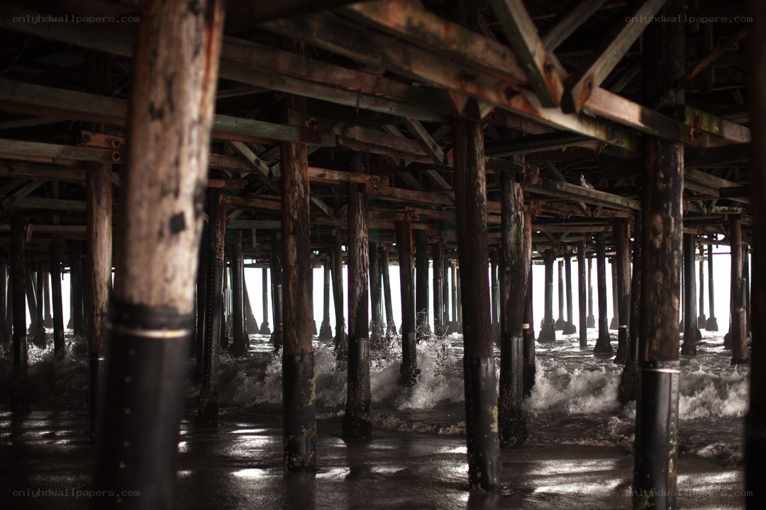 Under the pier at the beach