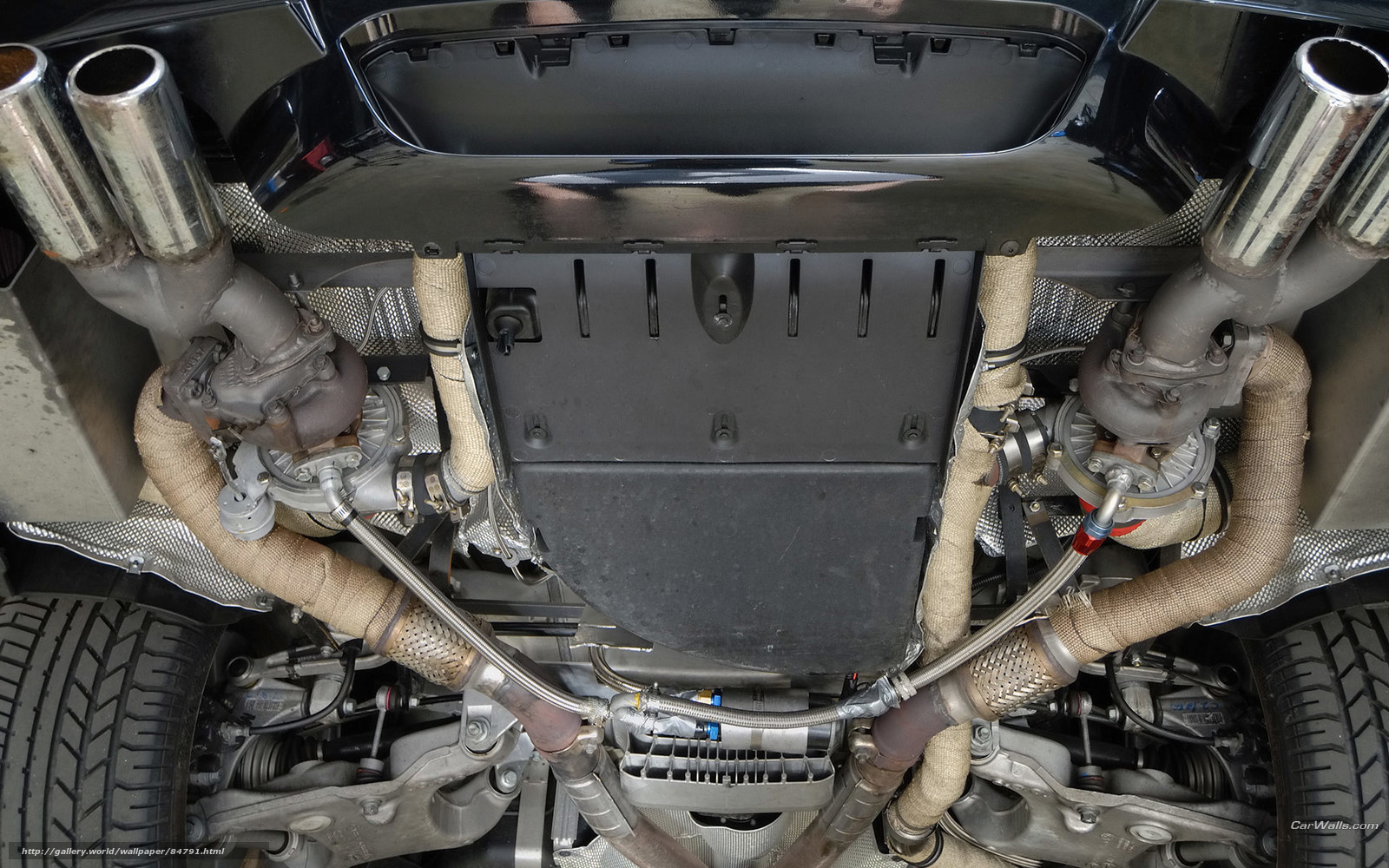 undercarriage of a sports car