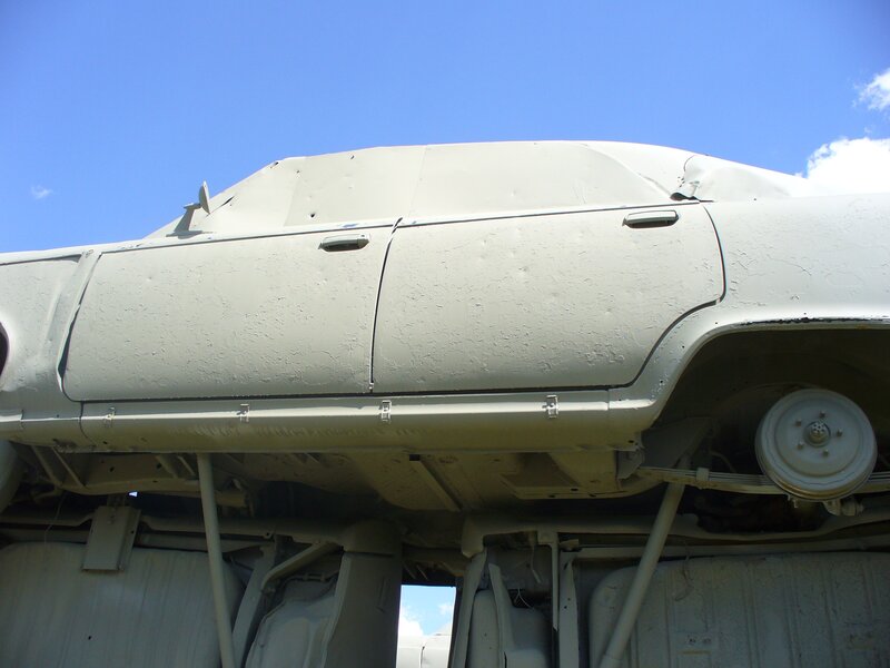 undercarriage of a vintage car