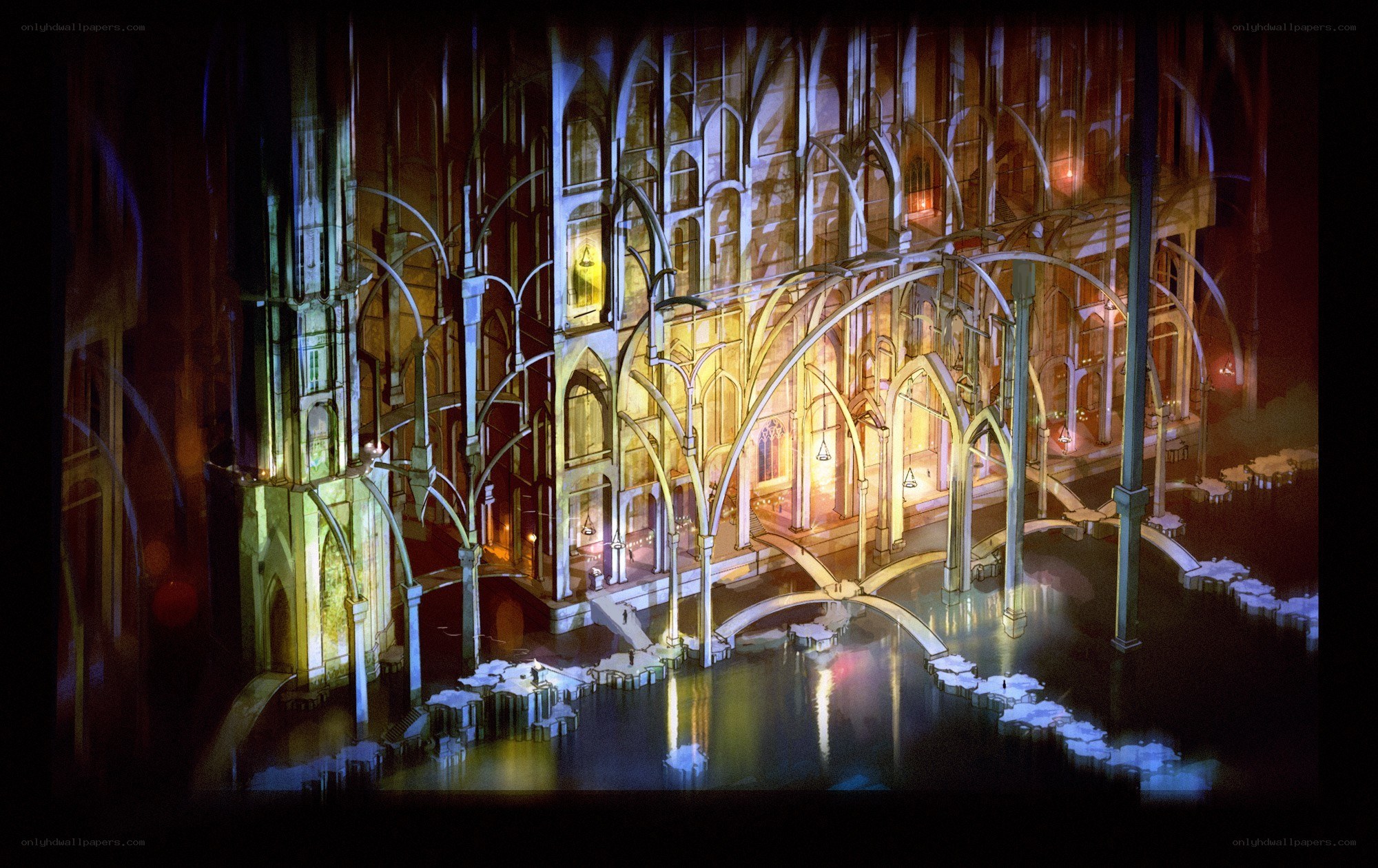 Underground cathedral with water