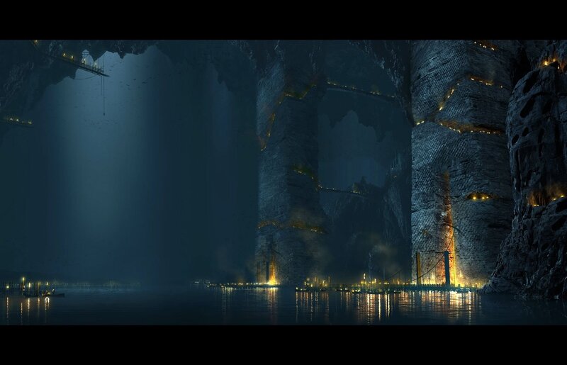Underground Cavern City — Blue