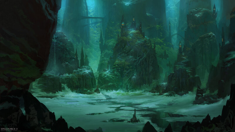 Underground Cavern City — Green