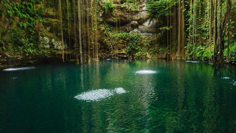 Underground Cenote Pool — Green