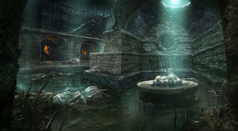 Underground Chamber with Skulls