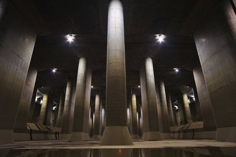 Underground concrete pillars