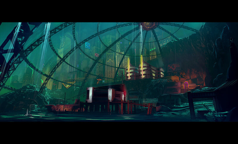 underground cyberpunk city