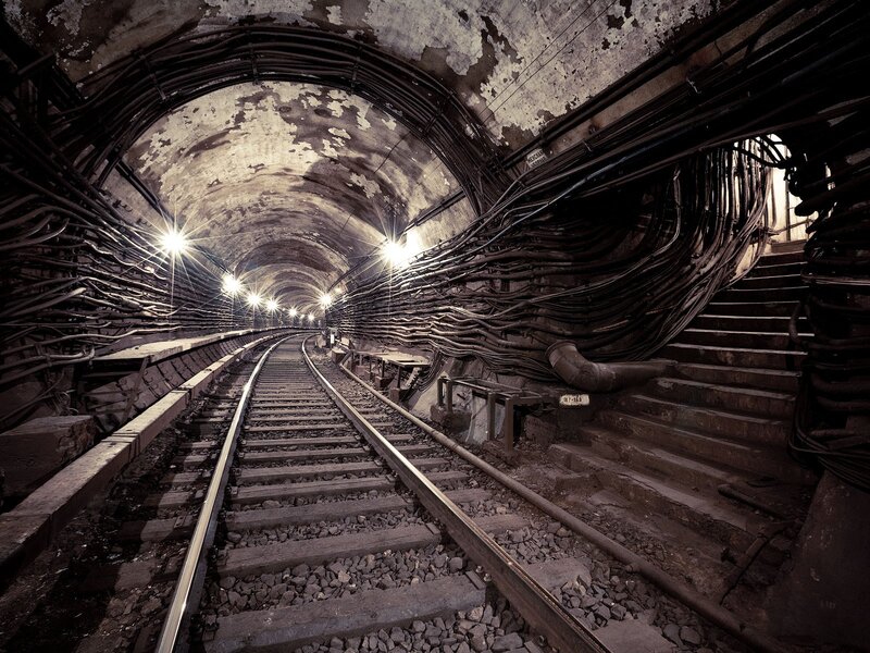 Underground railway tunnel