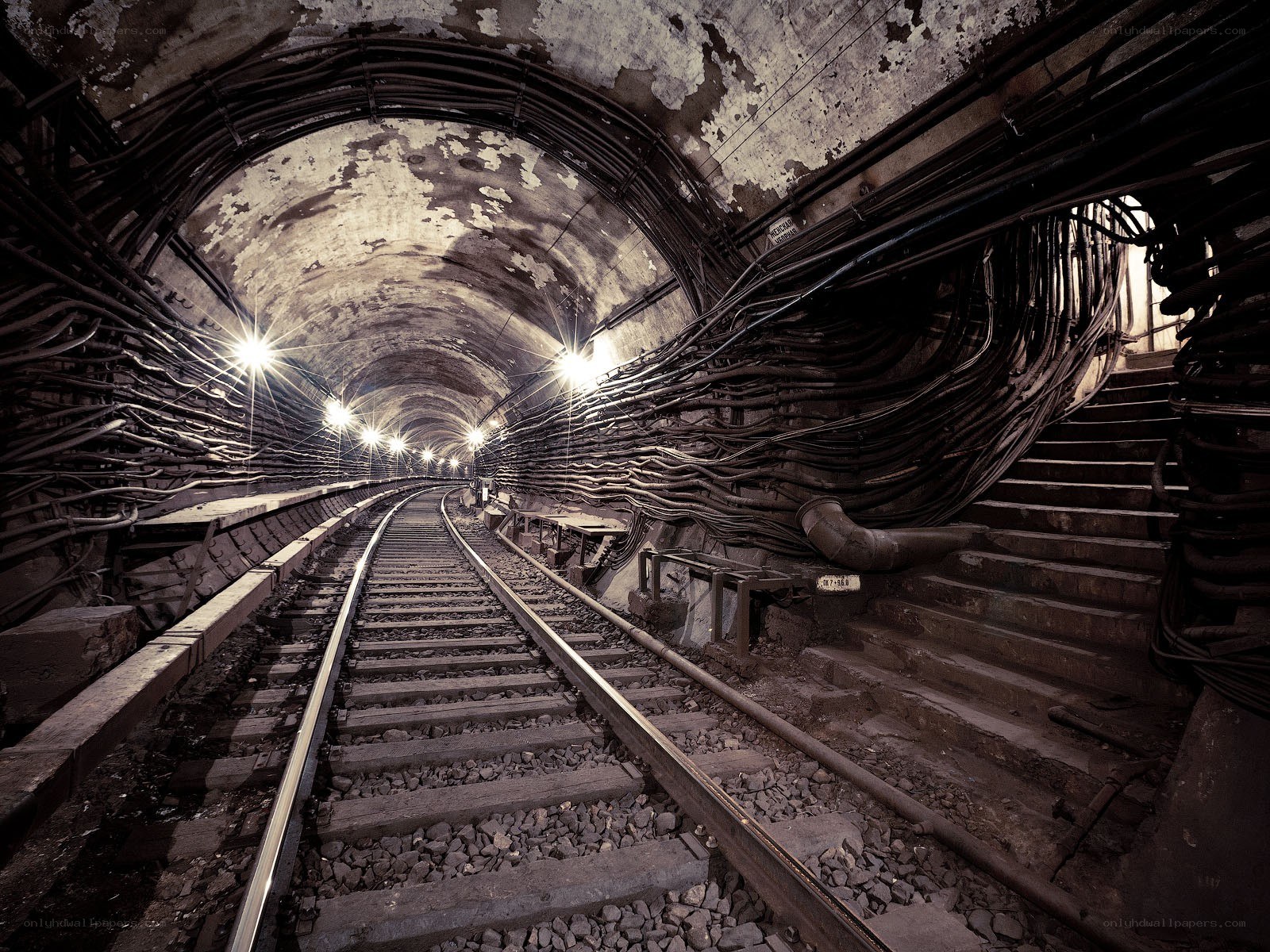 Underground railway tunnel