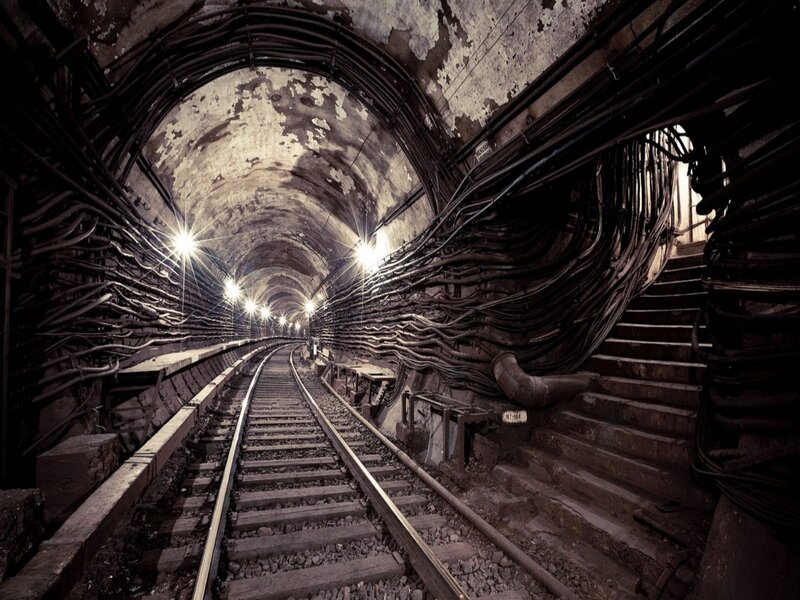 Underground Railway Tunnel — Black, Dramatic