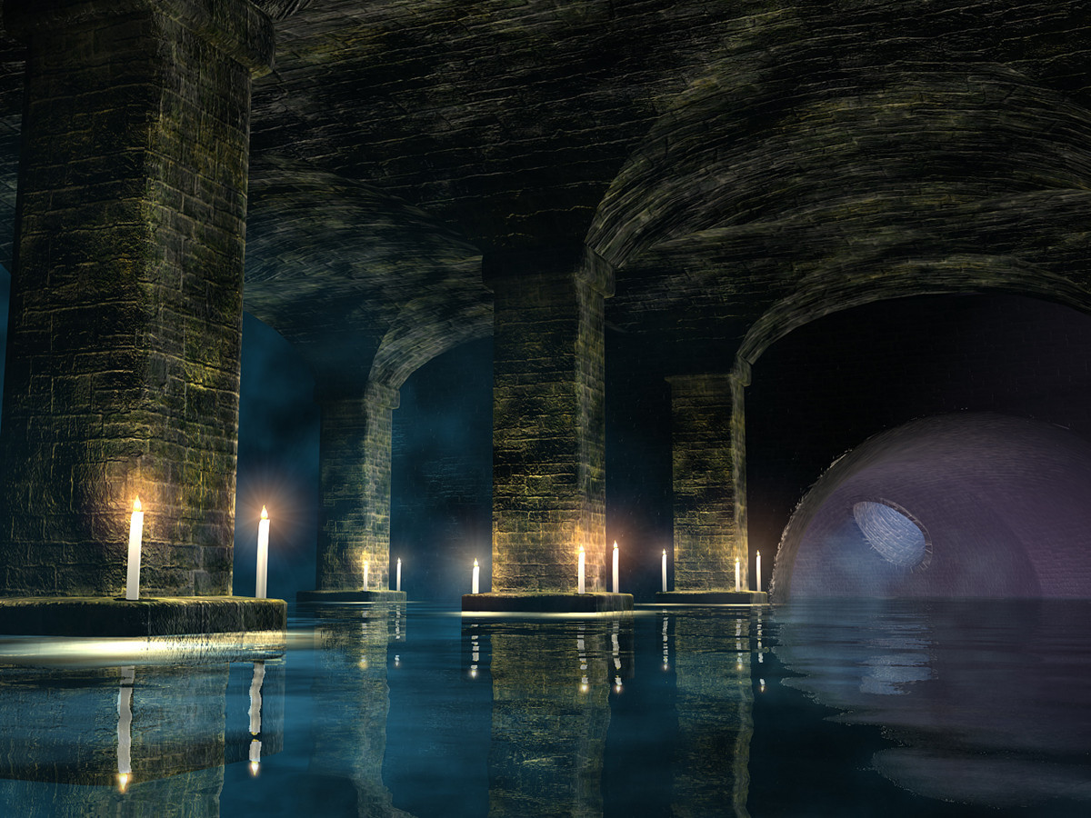 Underground stone crypt