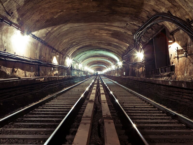 Underground train tunnel