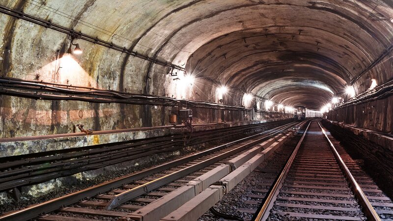 Underground train tunnel