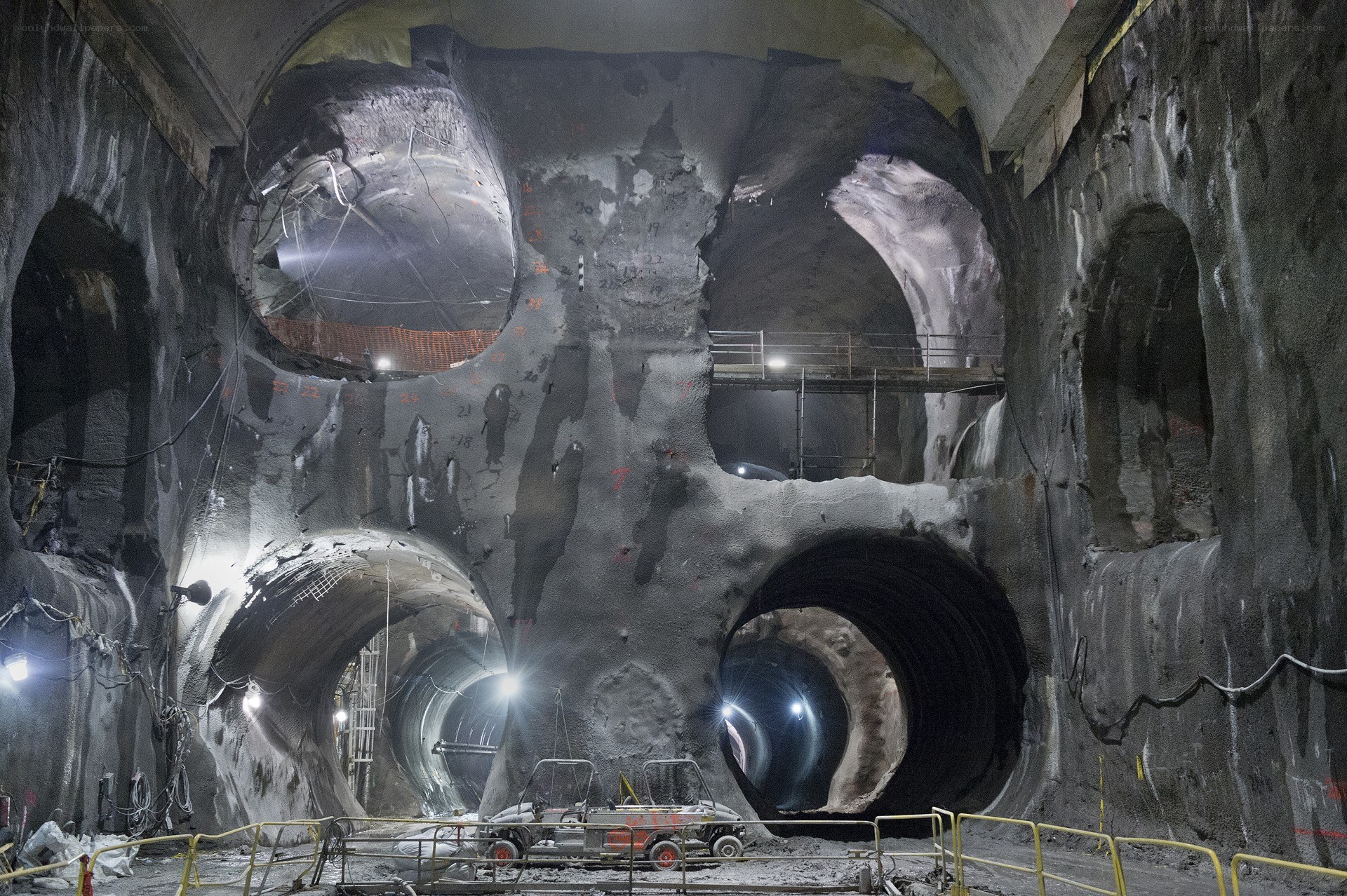 Underground tunnel construction site
