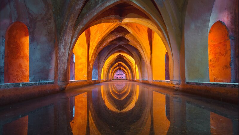 Underground Tunnel with Arches