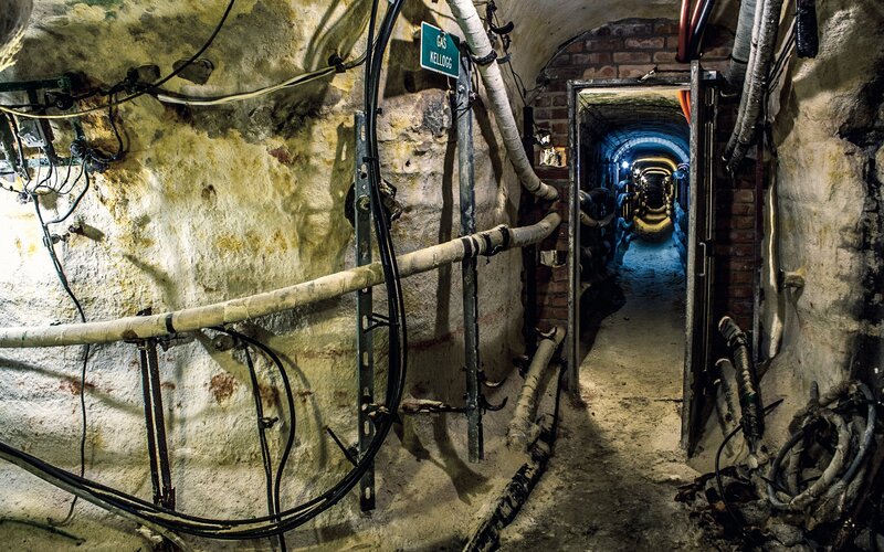 underground tunnel with pipes