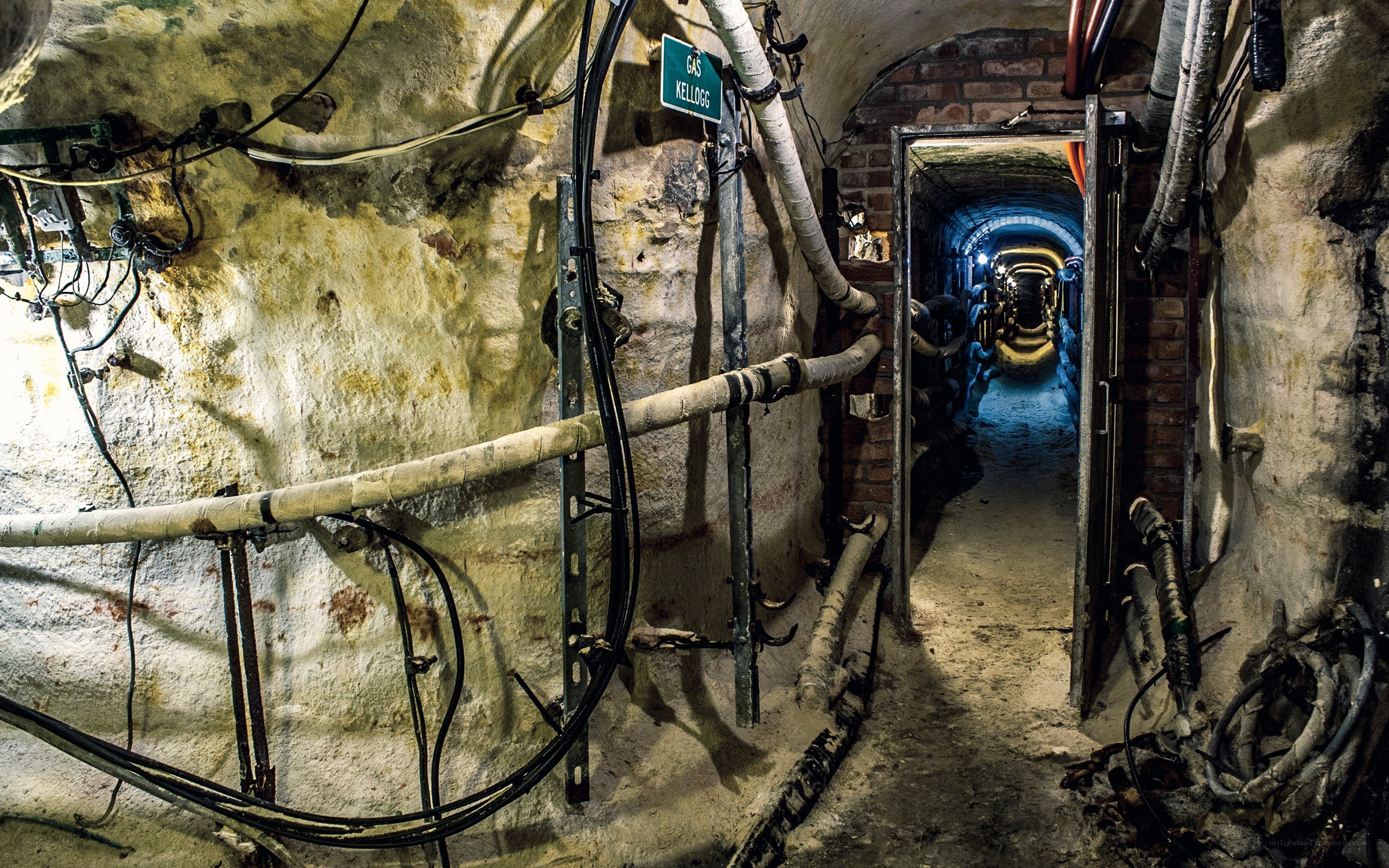 underground tunnel with pipes