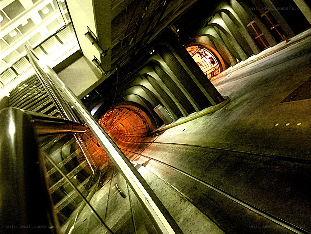 Underground tunnel with stairs