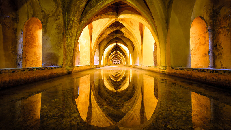 Underground Tunnel with Water — Yellow