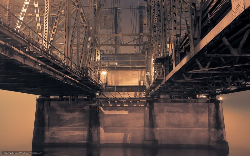 underneath a steel bridge
