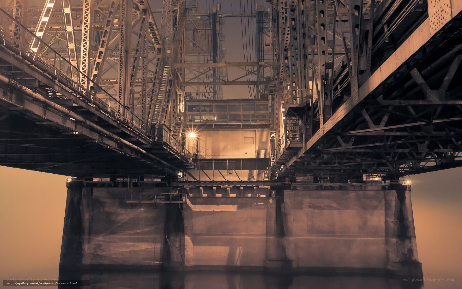 underneath a steel bridge