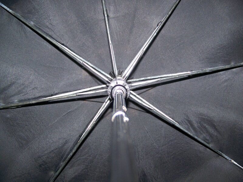 underneath of a black umbrella