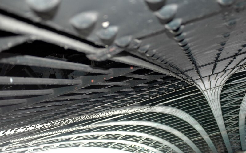 Underneath of a Bridge — Black, Industrial, Photograph