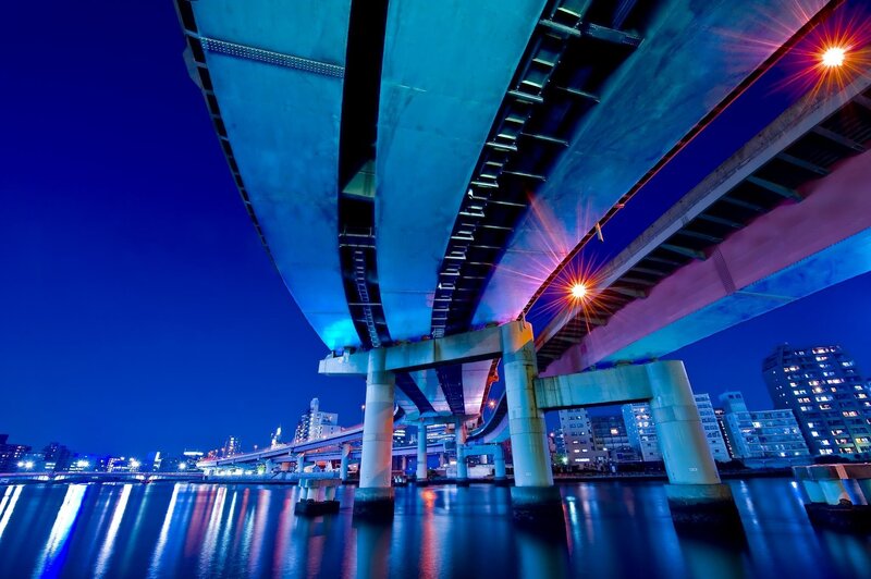 Underneath of a Bridge — Blue