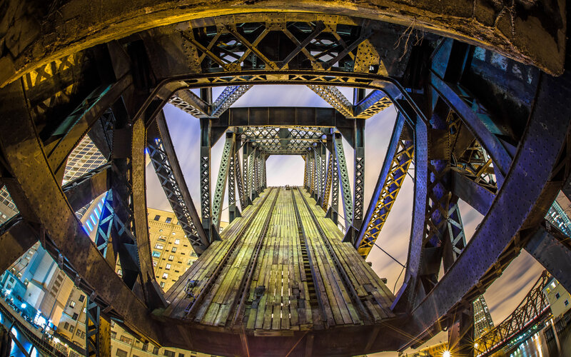 Underneath of a Steel Bridge