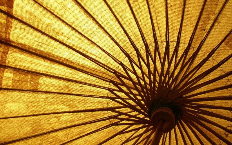 Underneath of a Traditional Umbrella