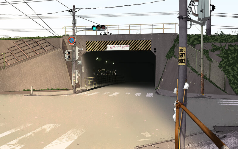 underpass with traffic lights