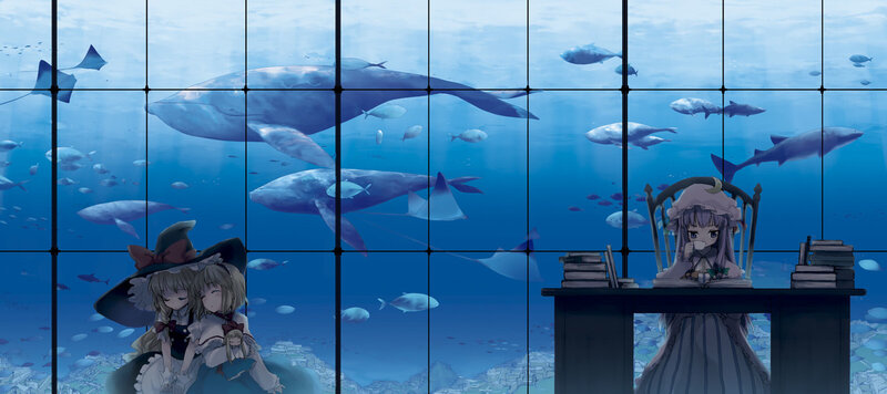 Undersea classroom with anime girls