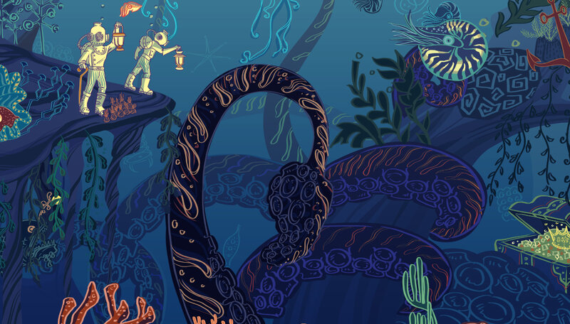 Undersea explorers encounter sea monster