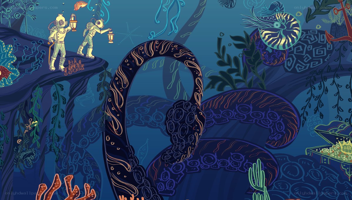 Undersea explorers encounter sea monster