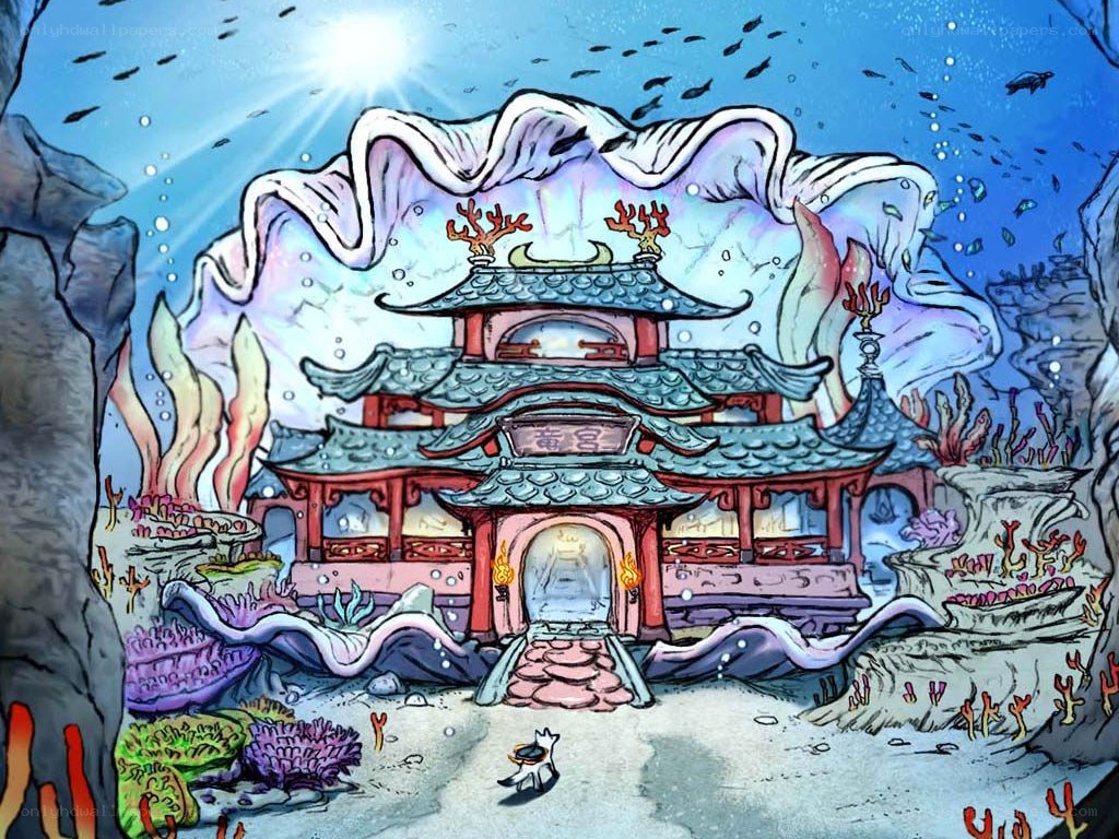 undersea palace illustration