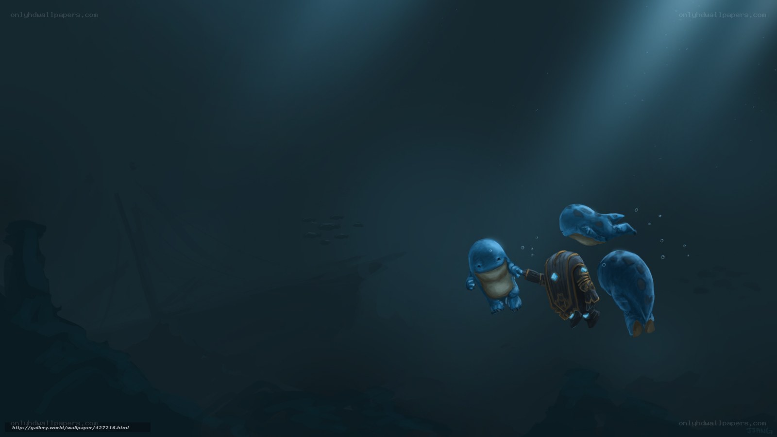 Underwater adventure with frogs