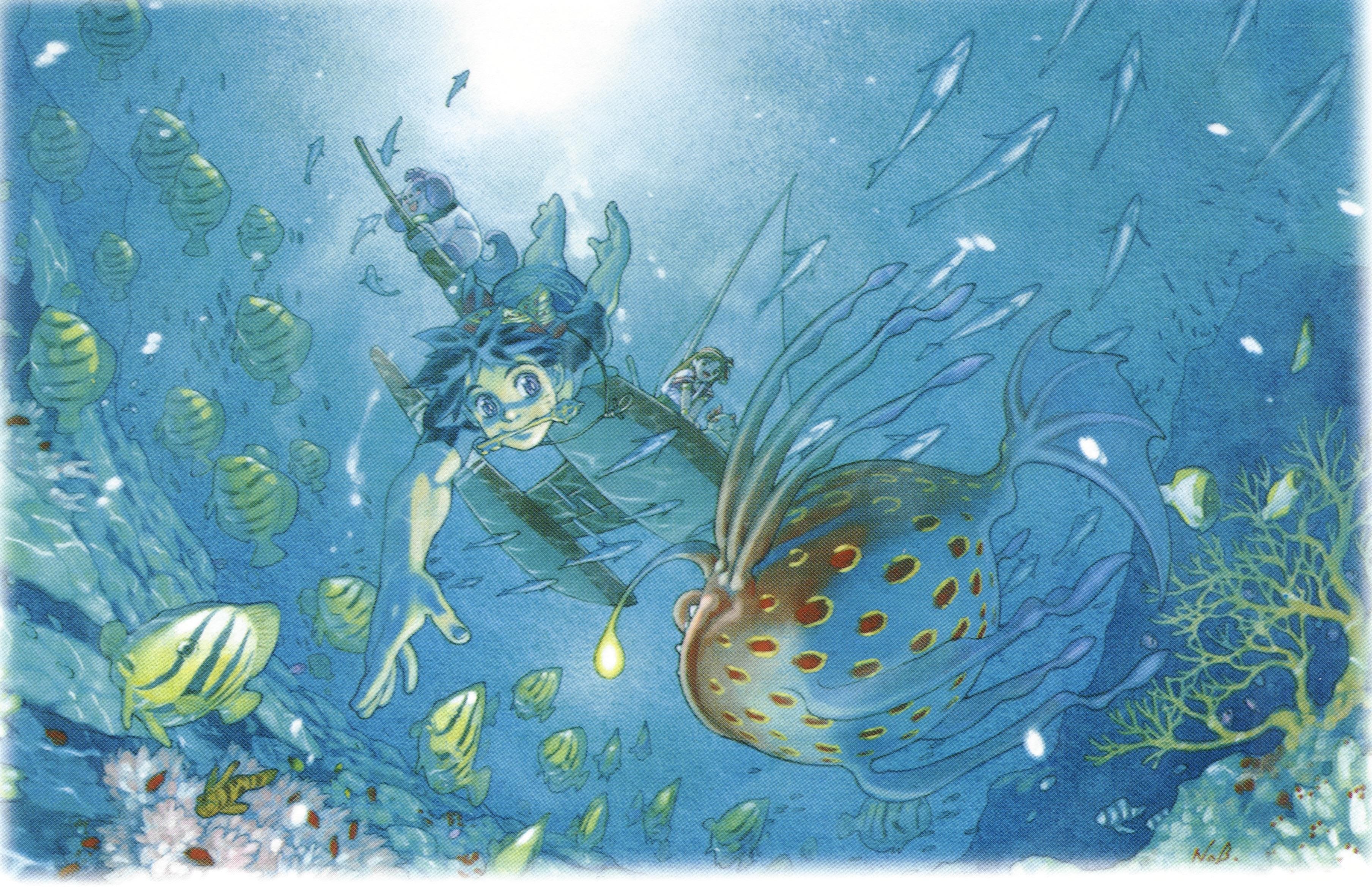 Underwater adventure with sea creatures