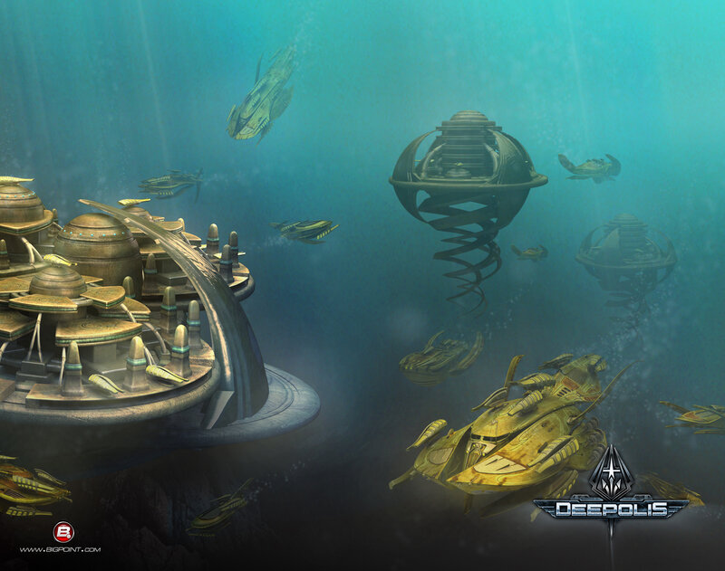 Underwater Alien City — Blue, Mysterious