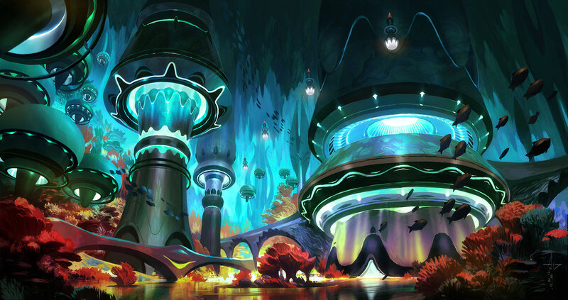 Underwater Alien City — Blue