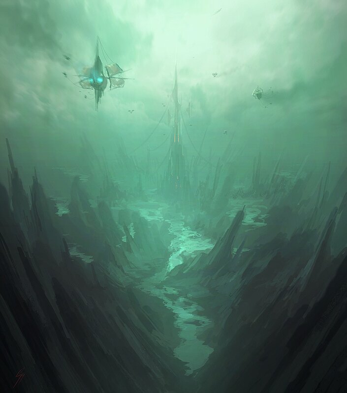 Underwater Alien City — Green