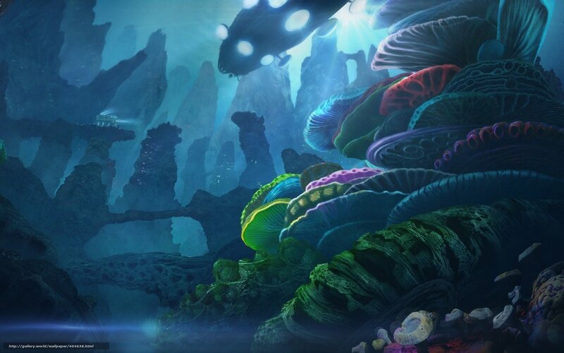 Underwater Alien Landscape — Blue, Mysterious