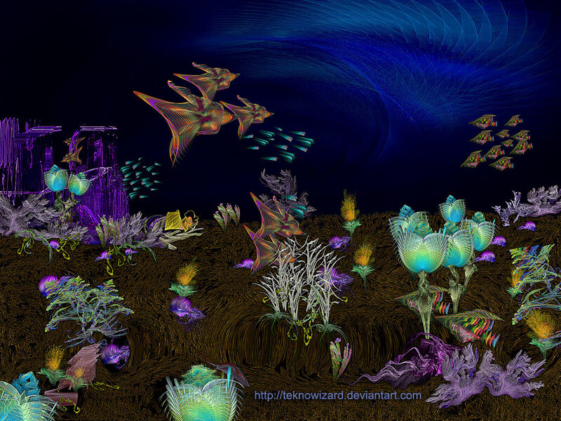 Underwater Alien Landscape — Blue