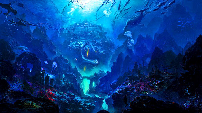 Underwater Ancient City — Blue