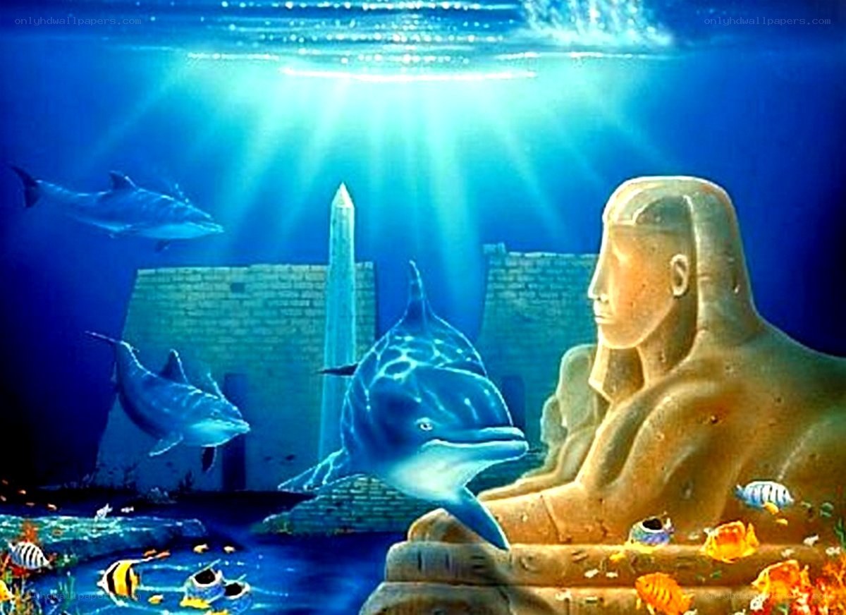 Underwater ancient ruins