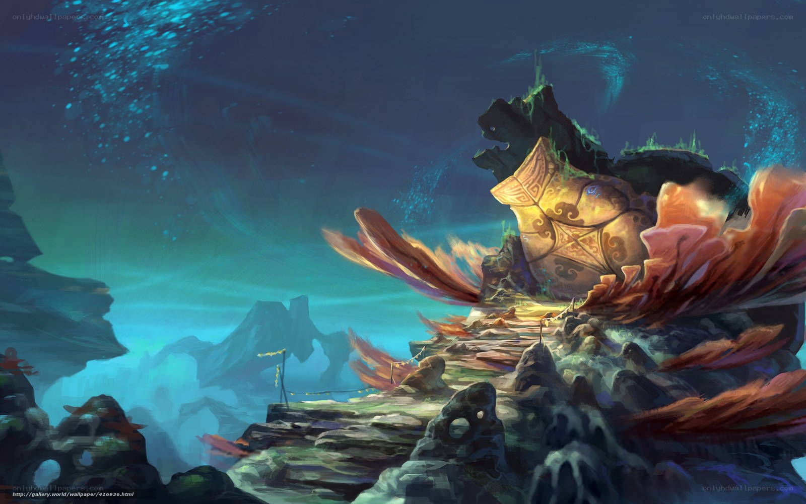 Underwater ancient ruins