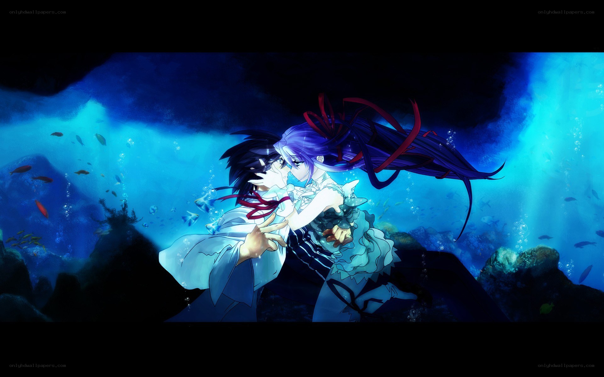 underwater anime couple