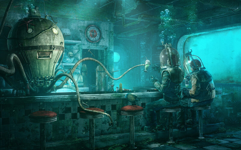 underwater bar scene